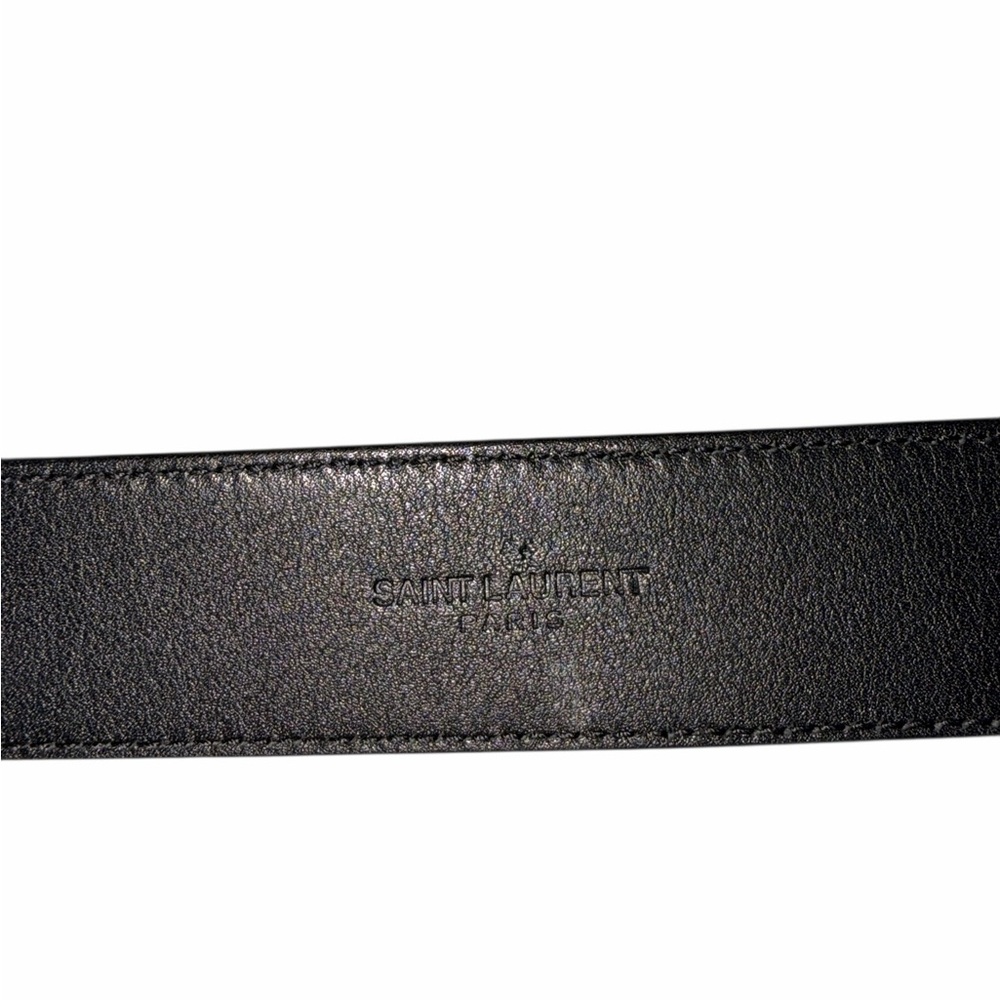 🚩Yves Saint Laurent Black Croc-Embossed Belt size 95 authentic - Picture 8 of 9
